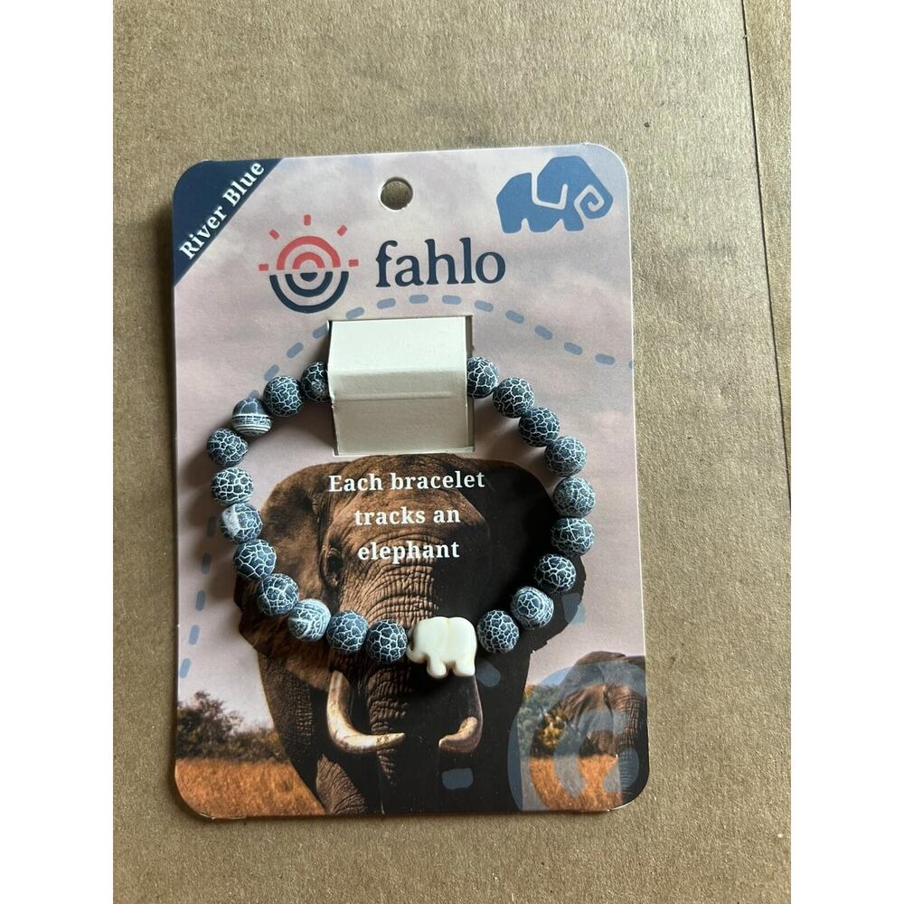 Fahlo Animal Tracking Bracelet ELEPHANT River Blue Brand New